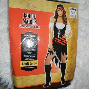 Rogue Maiden Pirate Costume Womens Large 10-12  Black/Red 🆕SHIPS FAST😮‍💨⚡🚚
